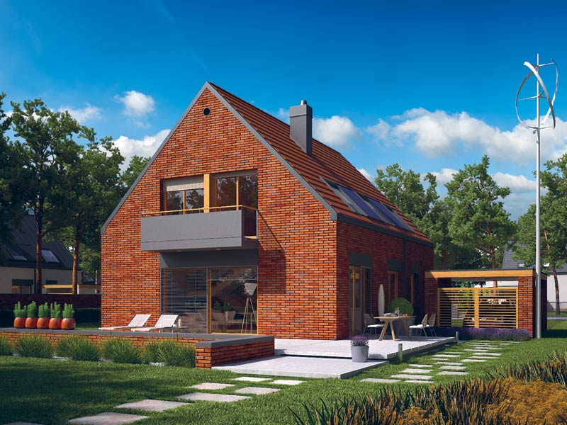 Projekt E9 (wersja B) ENERGO PLUS – dom, który dla Ciebie oszczędza!